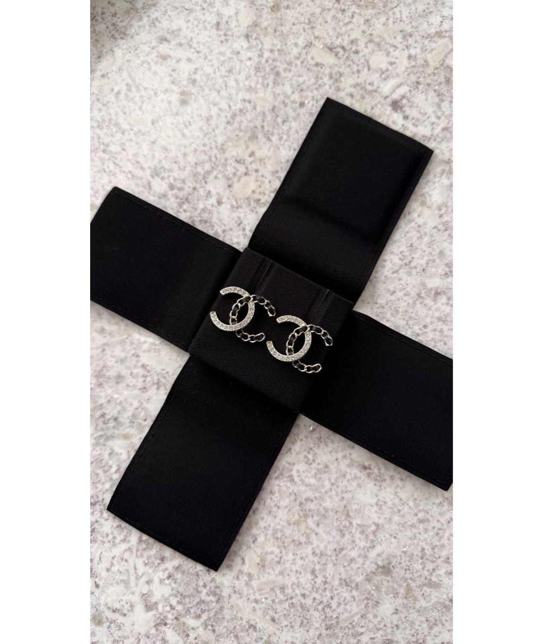 CHANEL Серебряные платиновые серьги, фото 3