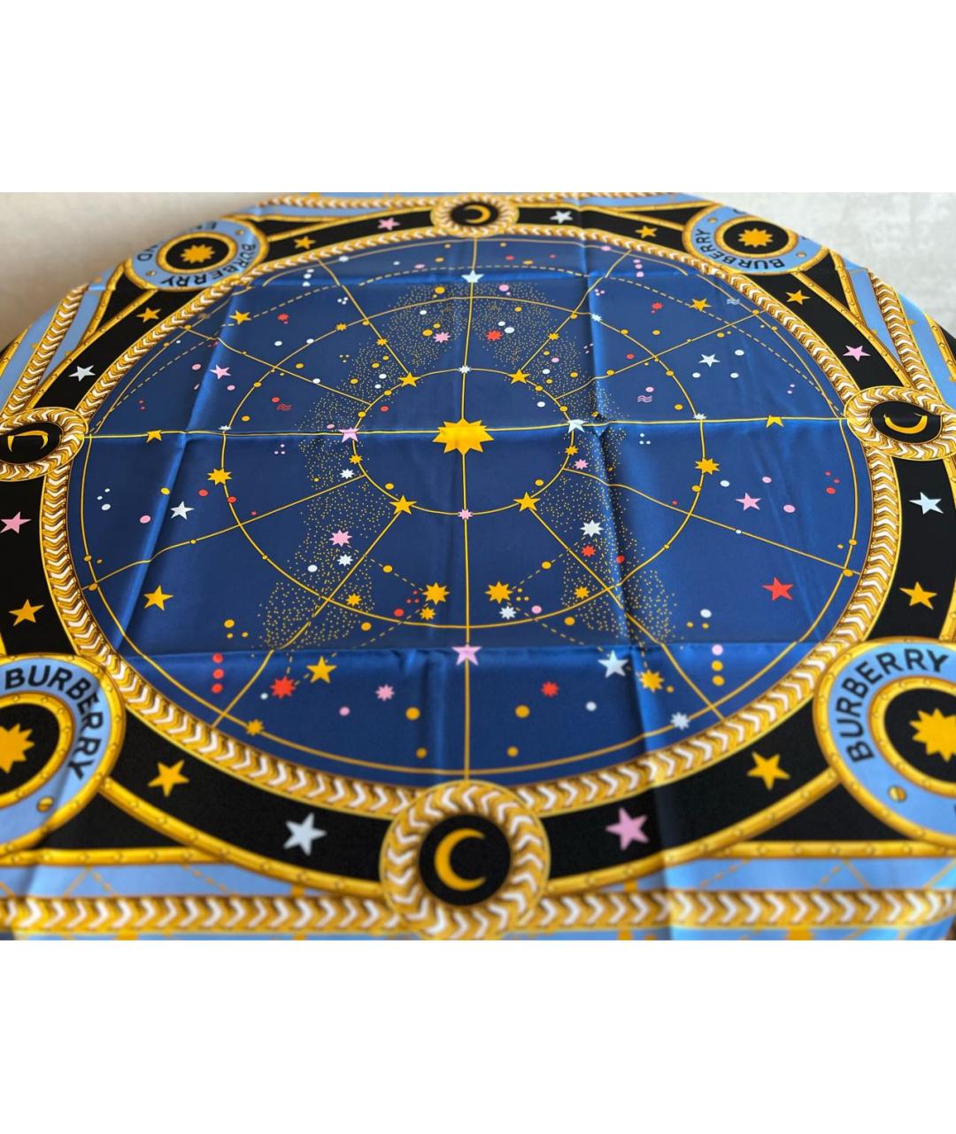 BURBERRY Синий шелковый платок, фото 9