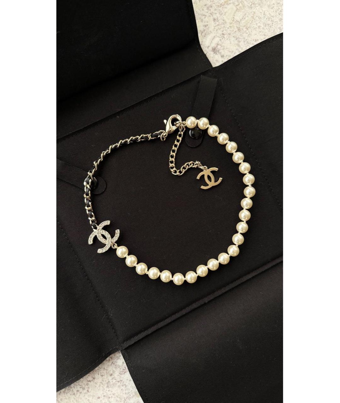 CHANEL Белое колье, фото 4