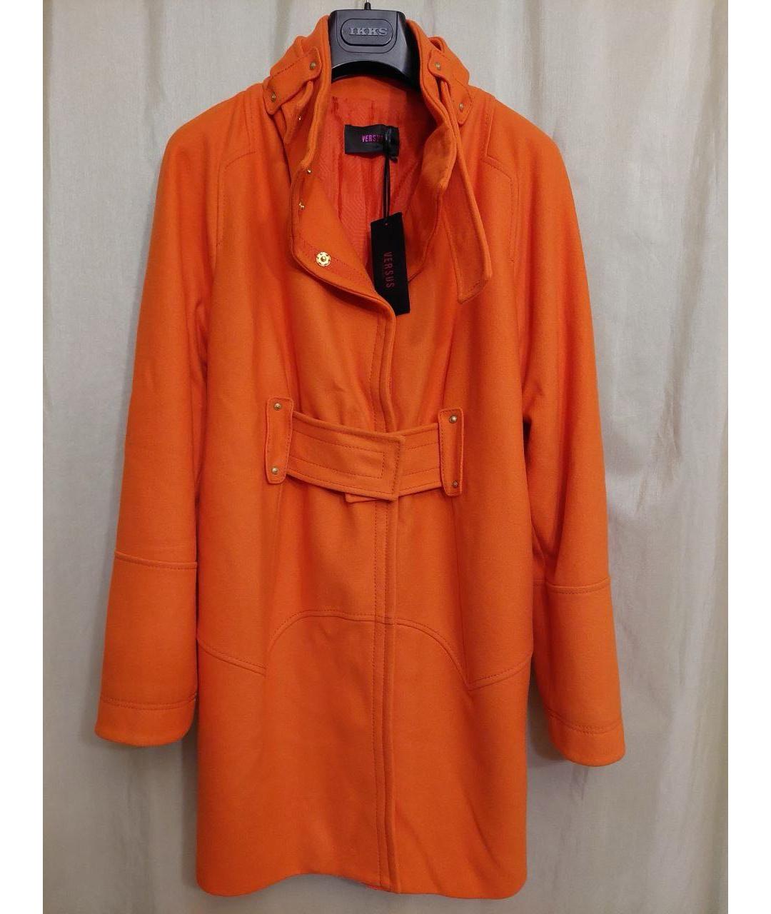 VERSUS VERSACE Оранжевое шерстяное пальто, фото 4