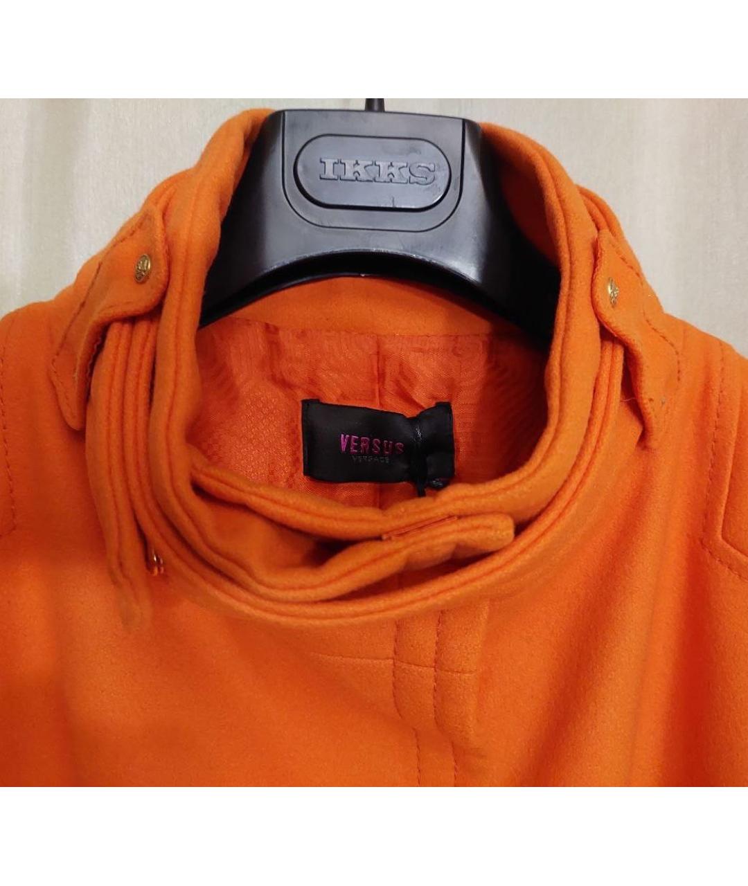 VERSUS VERSACE Оранжевое шерстяное пальто, фото 3