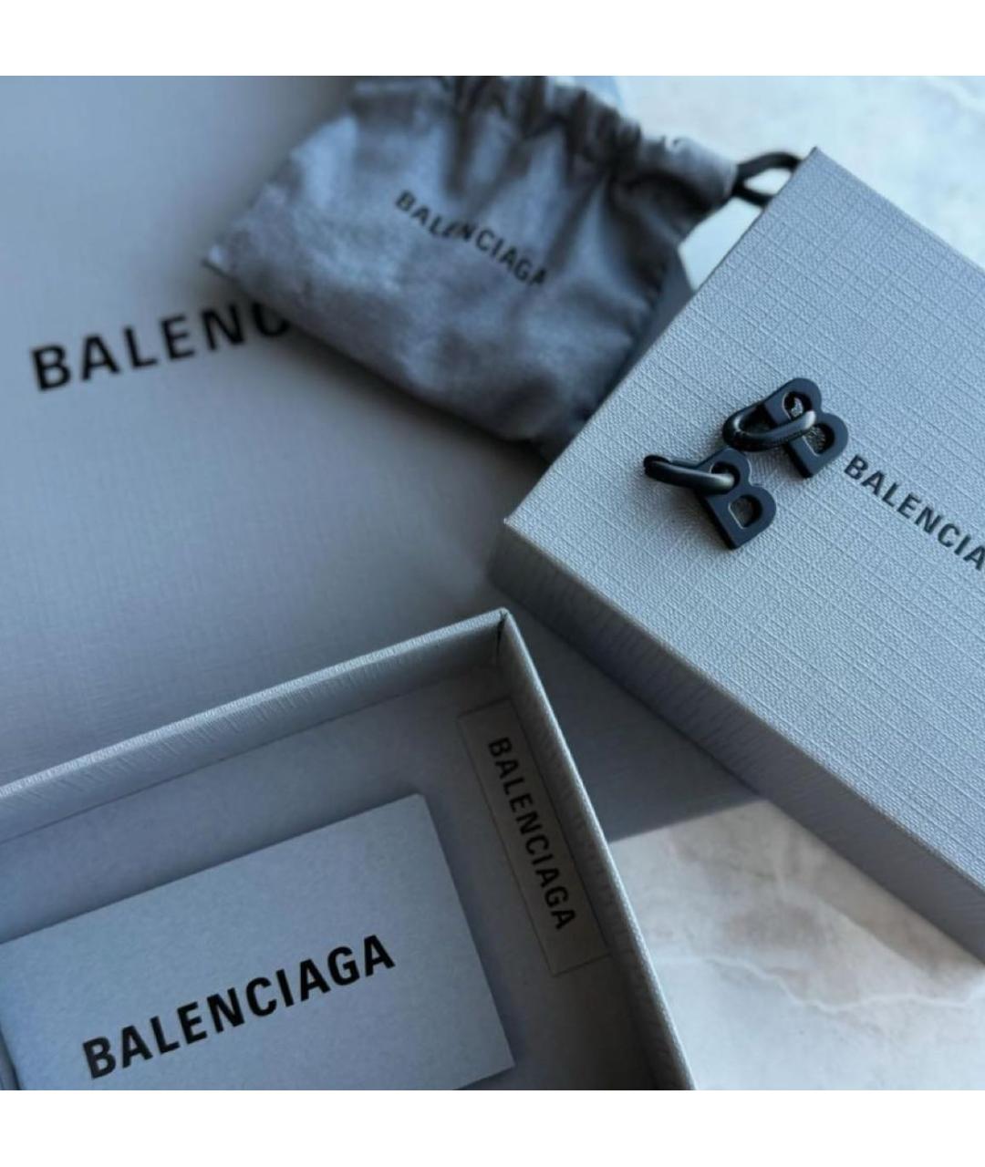 BALENCIAGA Черные латунные серьги, фото 2