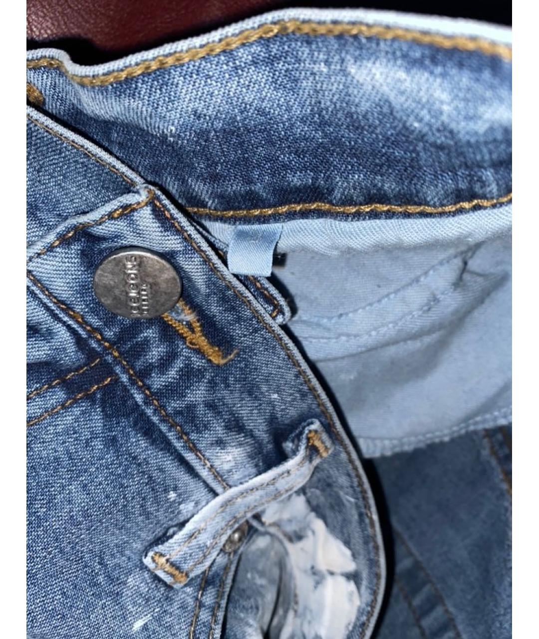 ICEBERG Синие хлопковые прямые джинсы, фото 5