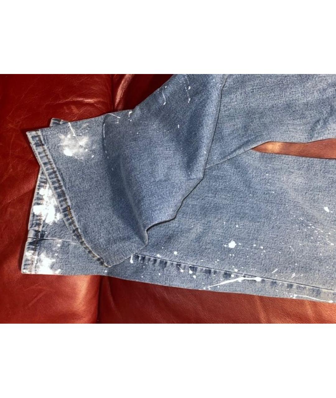 ICEBERG Синие хлопковые прямые джинсы, фото 6