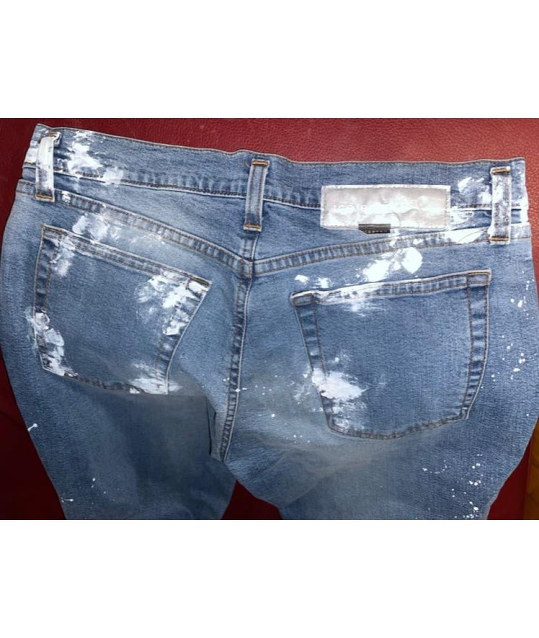 ICEBERG Синие хлопковые прямые джинсы, фото 3