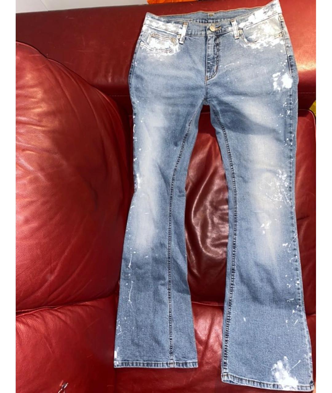 ICEBERG Синие хлопковые прямые джинсы, фото 2