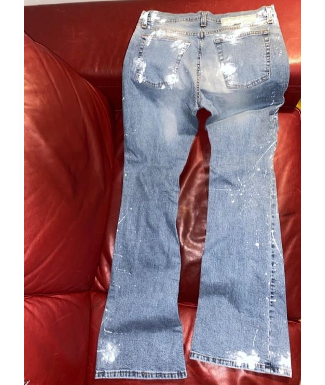 ICEBERG Синие хлопковые прямые джинсы, фото 7