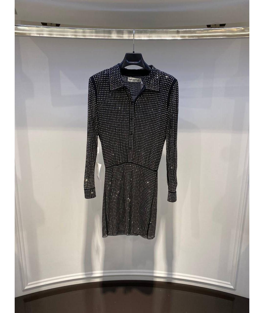 SELF-PORTRAIT Черное полиэстеровое платье, фото 3