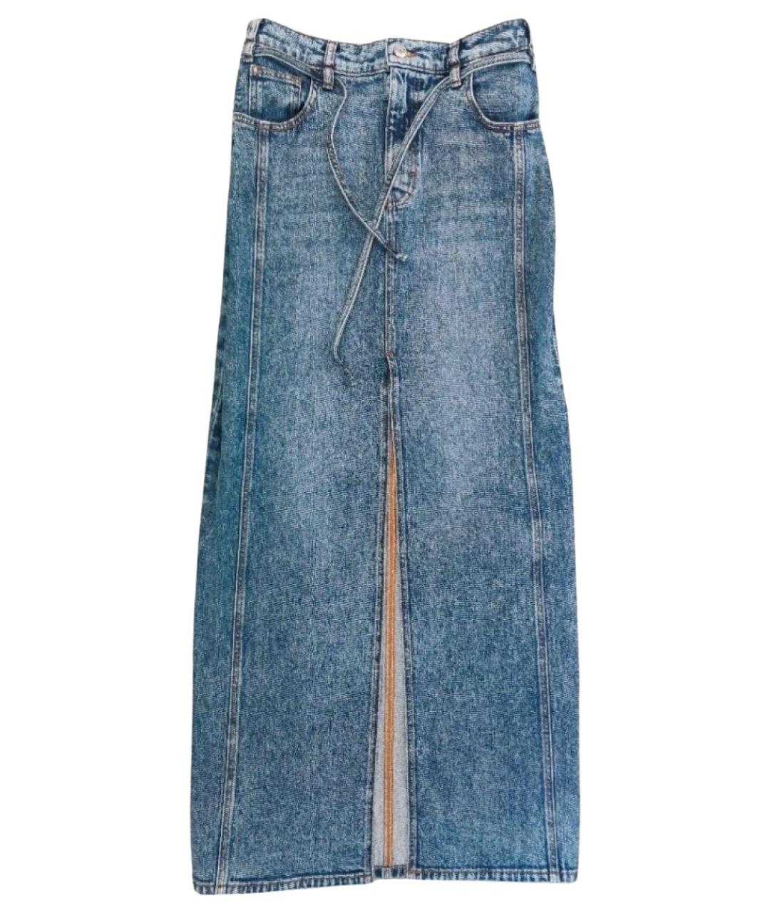 HUGO Синяя хлопковая юбка макси, фото 1