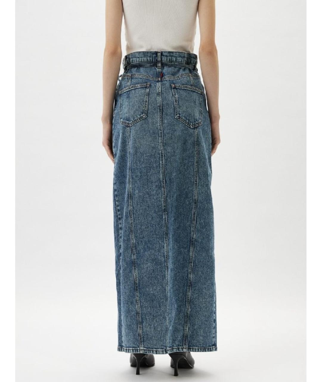HUGO Синяя хлопковая юбка макси, фото 4