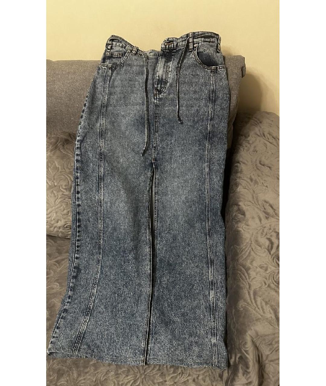 HUGO Синяя хлопковая юбка макси, фото 5