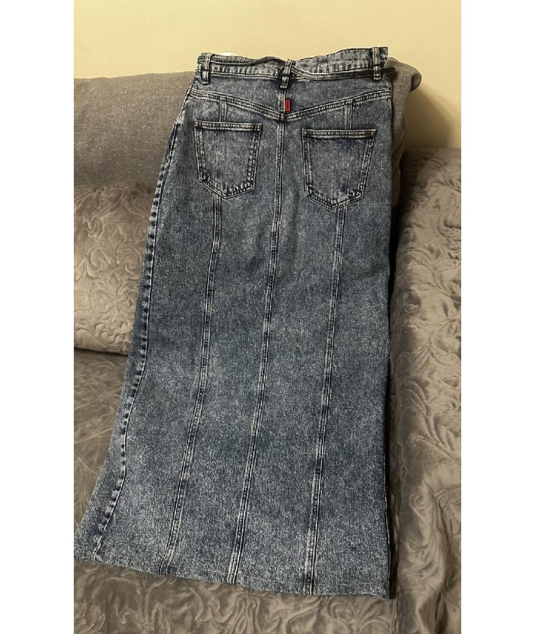 HUGO Синяя хлопковая юбка макси, фото 8