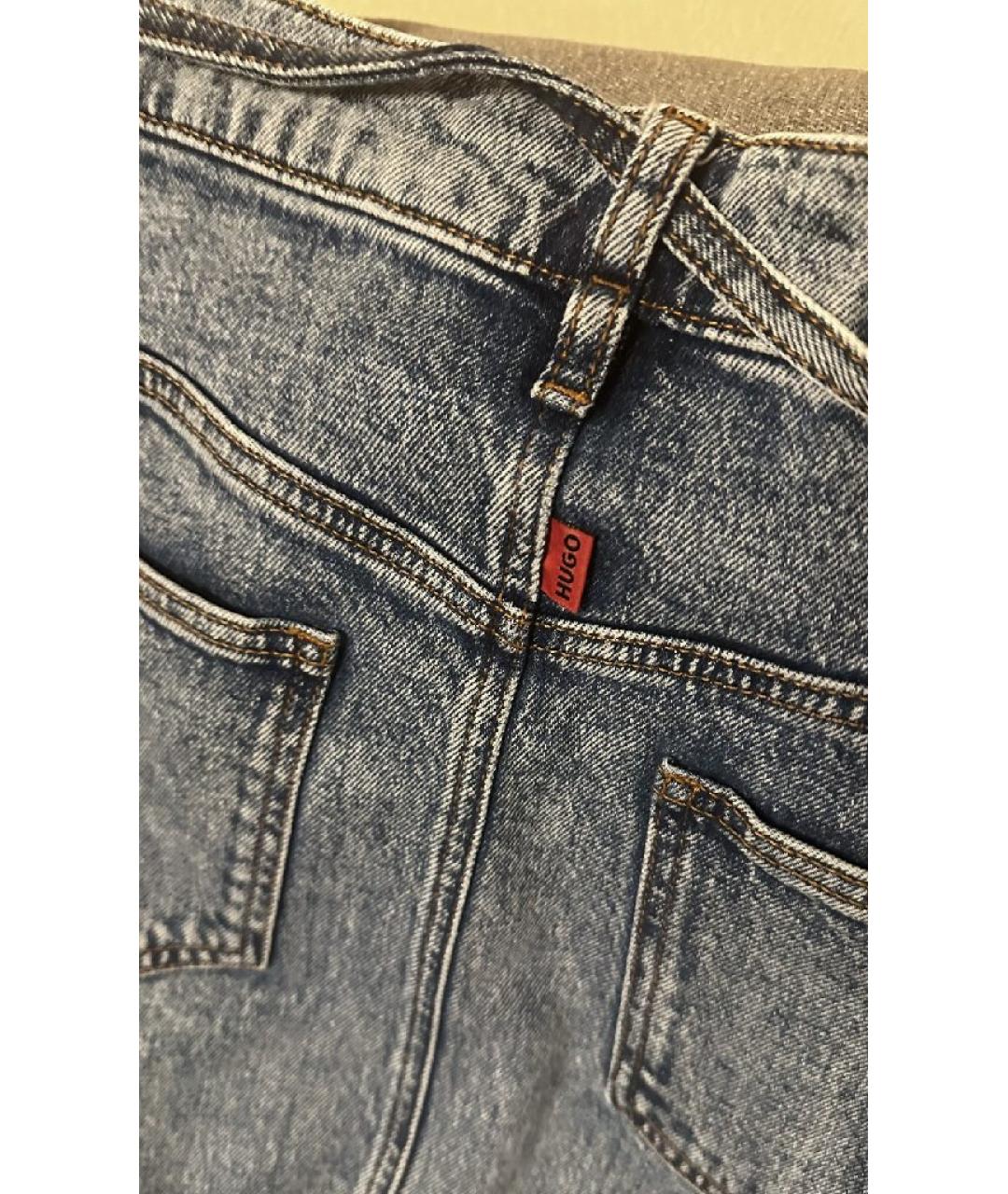 HUGO Синяя хлопковая юбка макси, фото 9