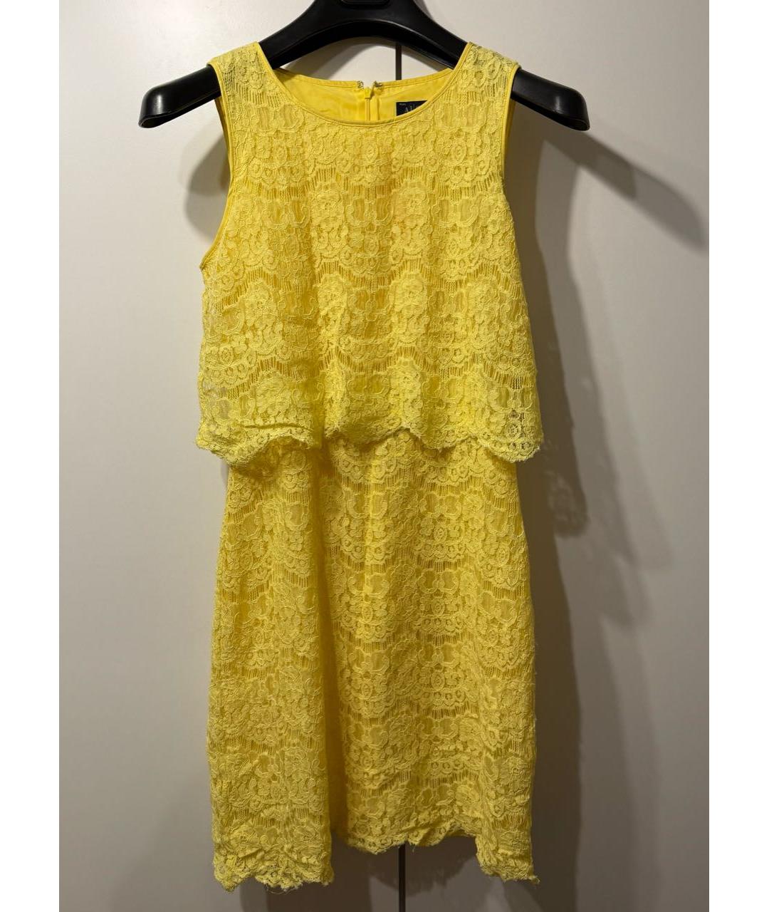ARMANI JEANS Желтое хлопковое коктейльное платье, фото 6