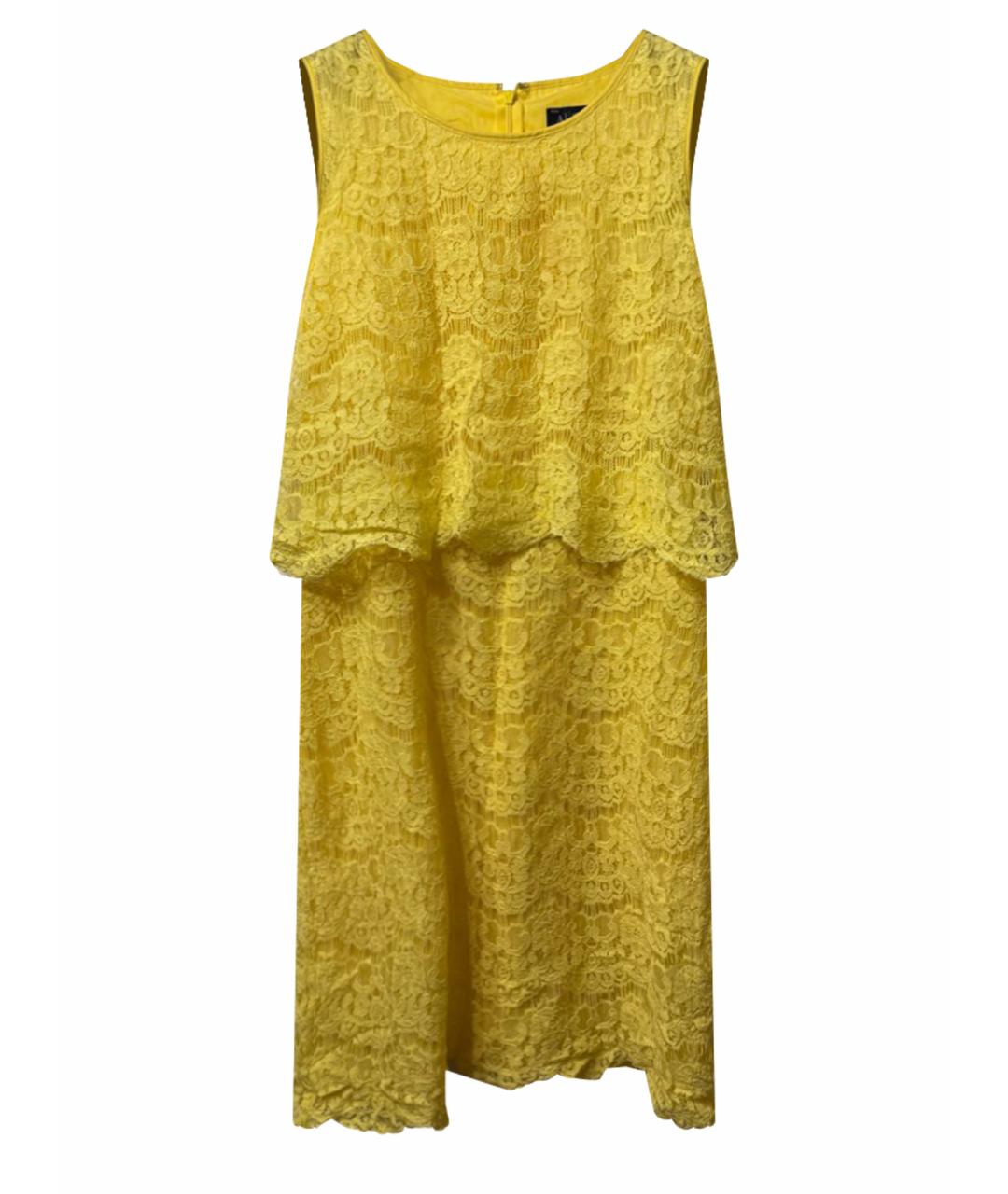 ARMANI JEANS Желтое хлопковое коктейльное платье, фото 1