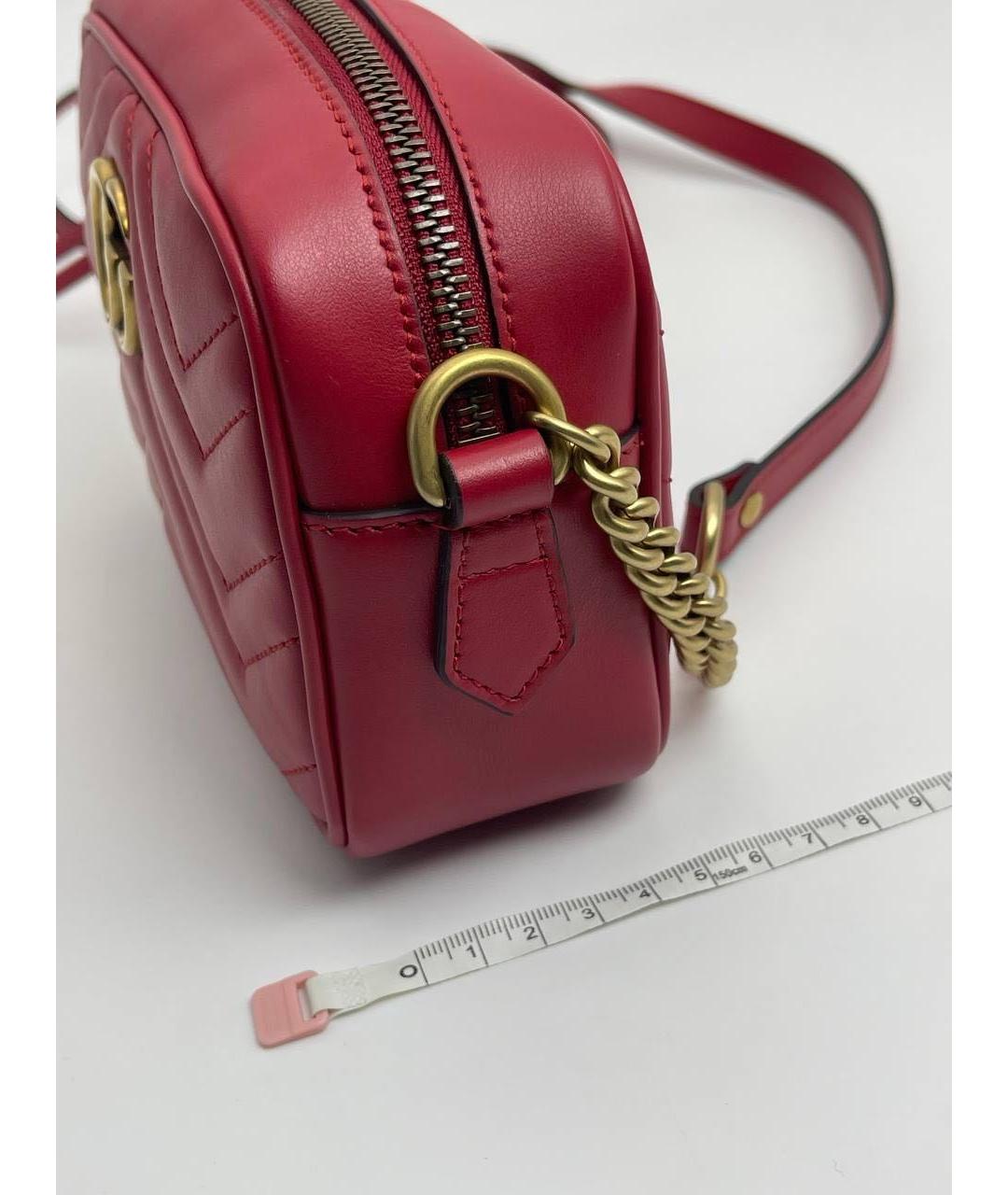 GUCCI Бордовая кожаная сумка через плечо, фото 5