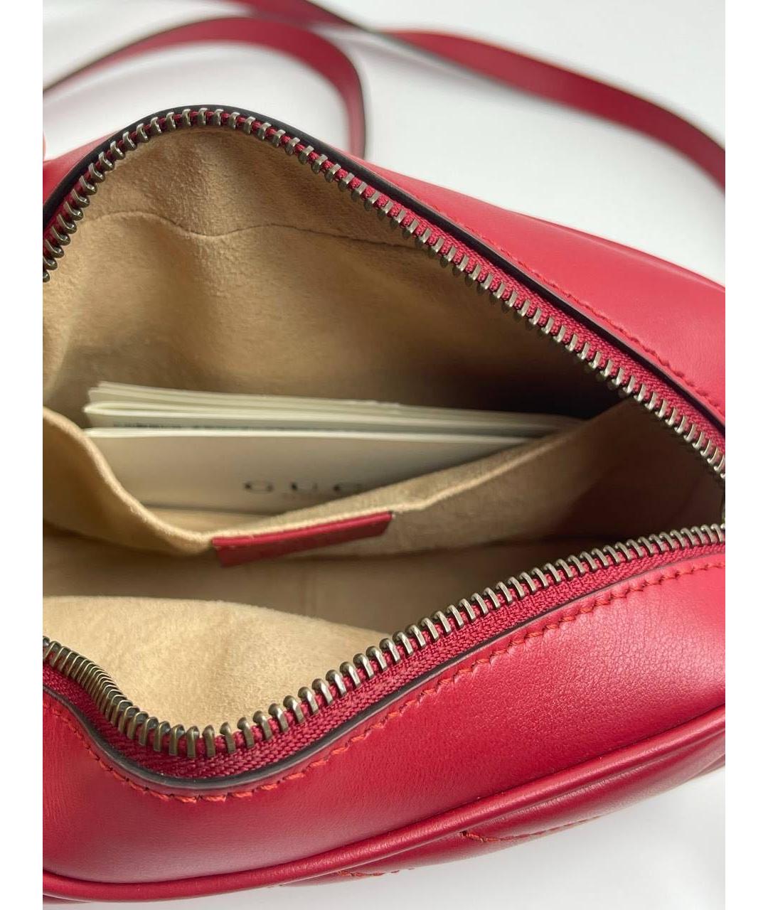 GUCCI Бордовая кожаная сумка через плечо, фото 4