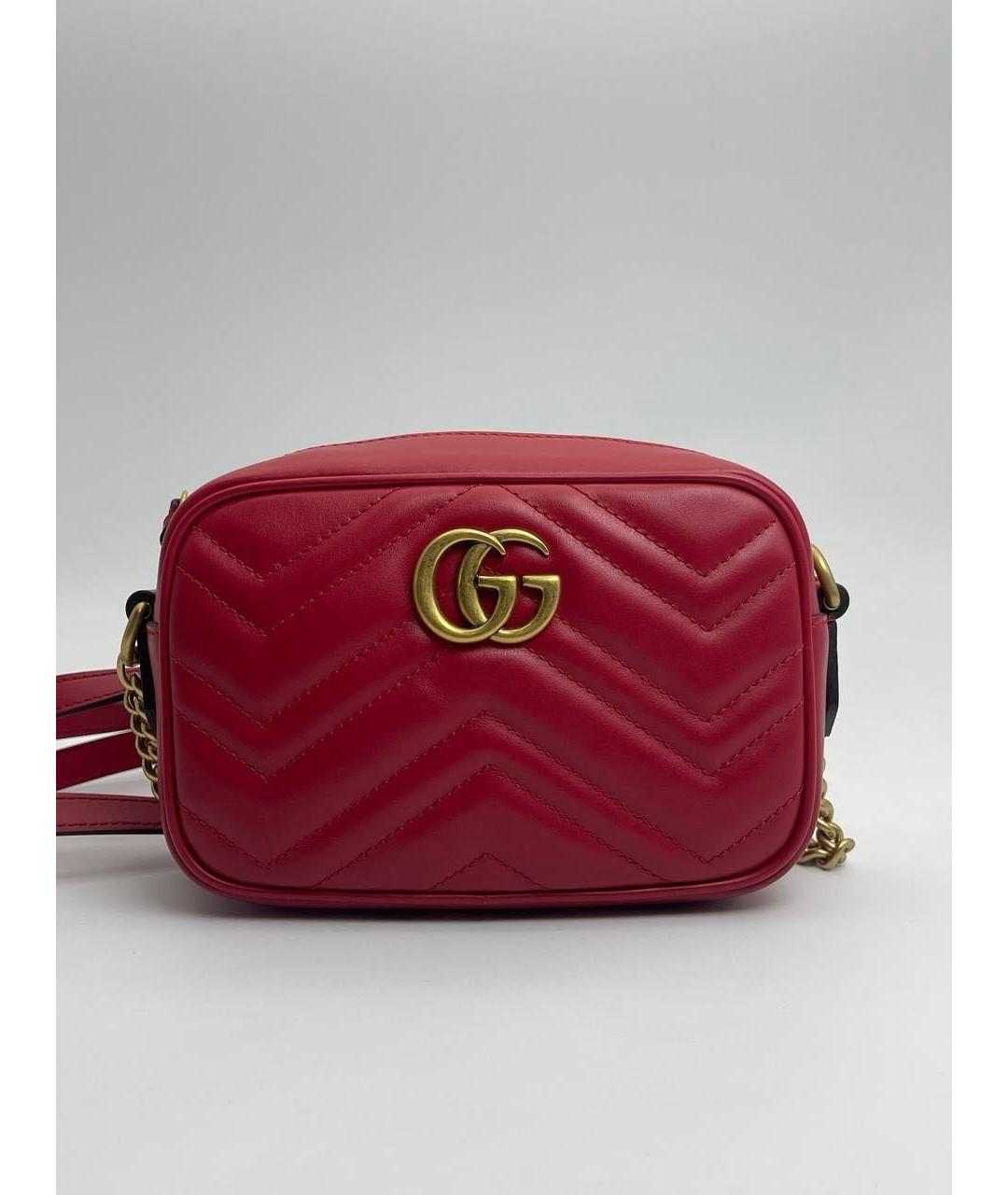 GUCCI Бордовая кожаная сумка через плечо, фото 9