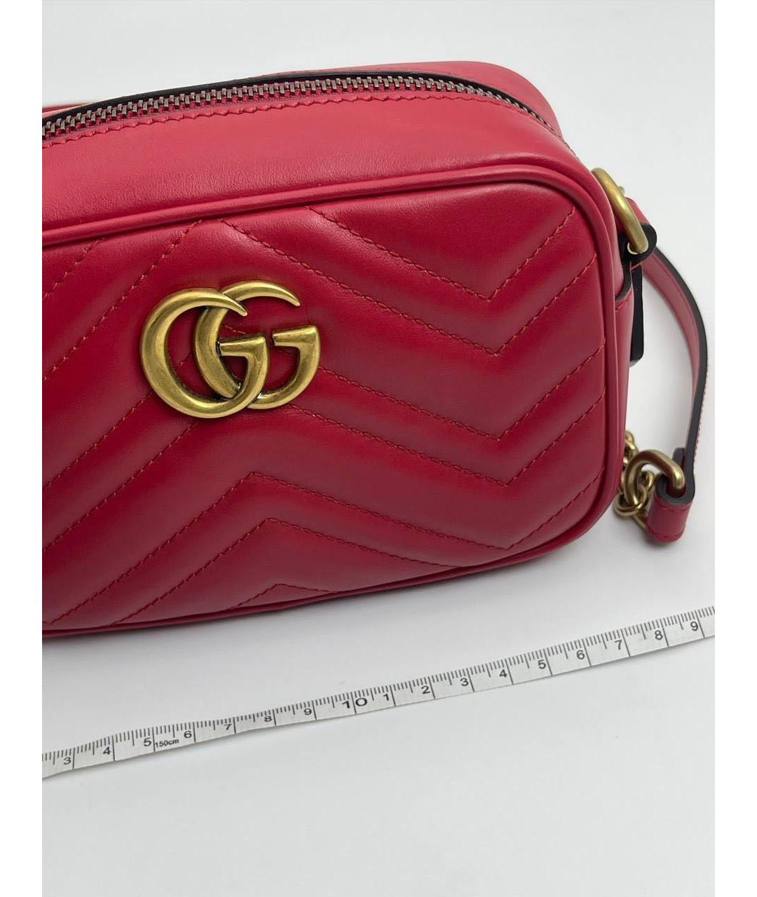 GUCCI Бордовая кожаная сумка через плечо, фото 7