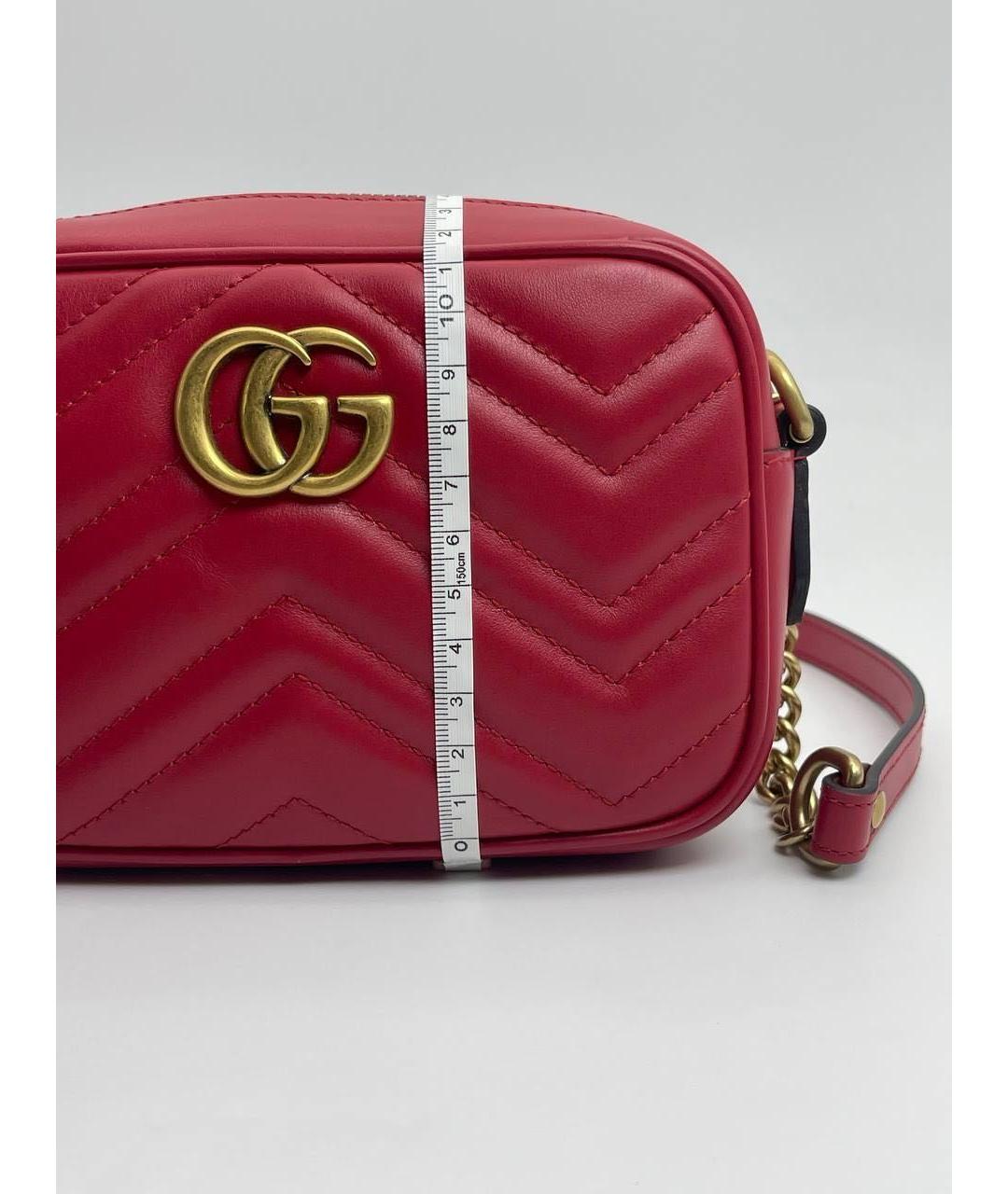 GUCCI Бордовая кожаная сумка через плечо, фото 6