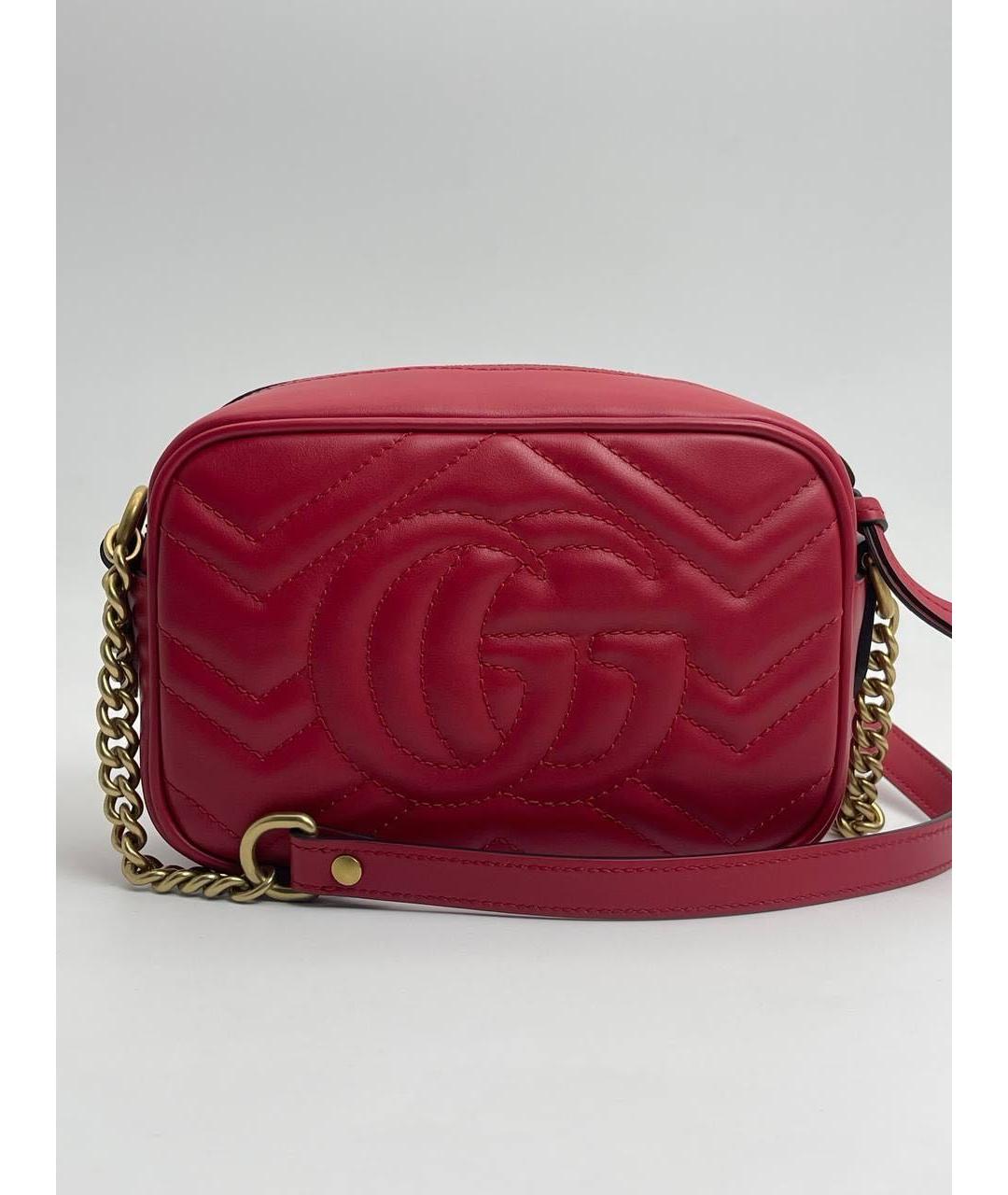 GUCCI Бордовая кожаная сумка через плечо, фото 3