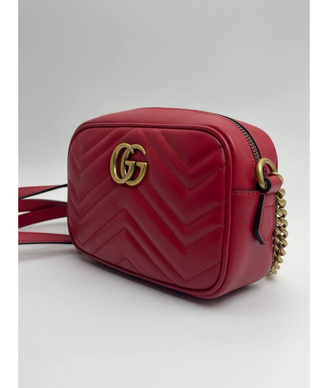 GUCCI Бордовая кожаная сумка через плечо, фото 8