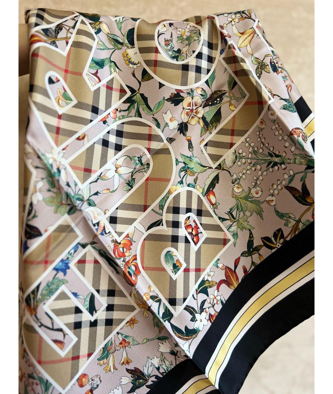 BURBERRY Мульти шелковый платок, фото 8