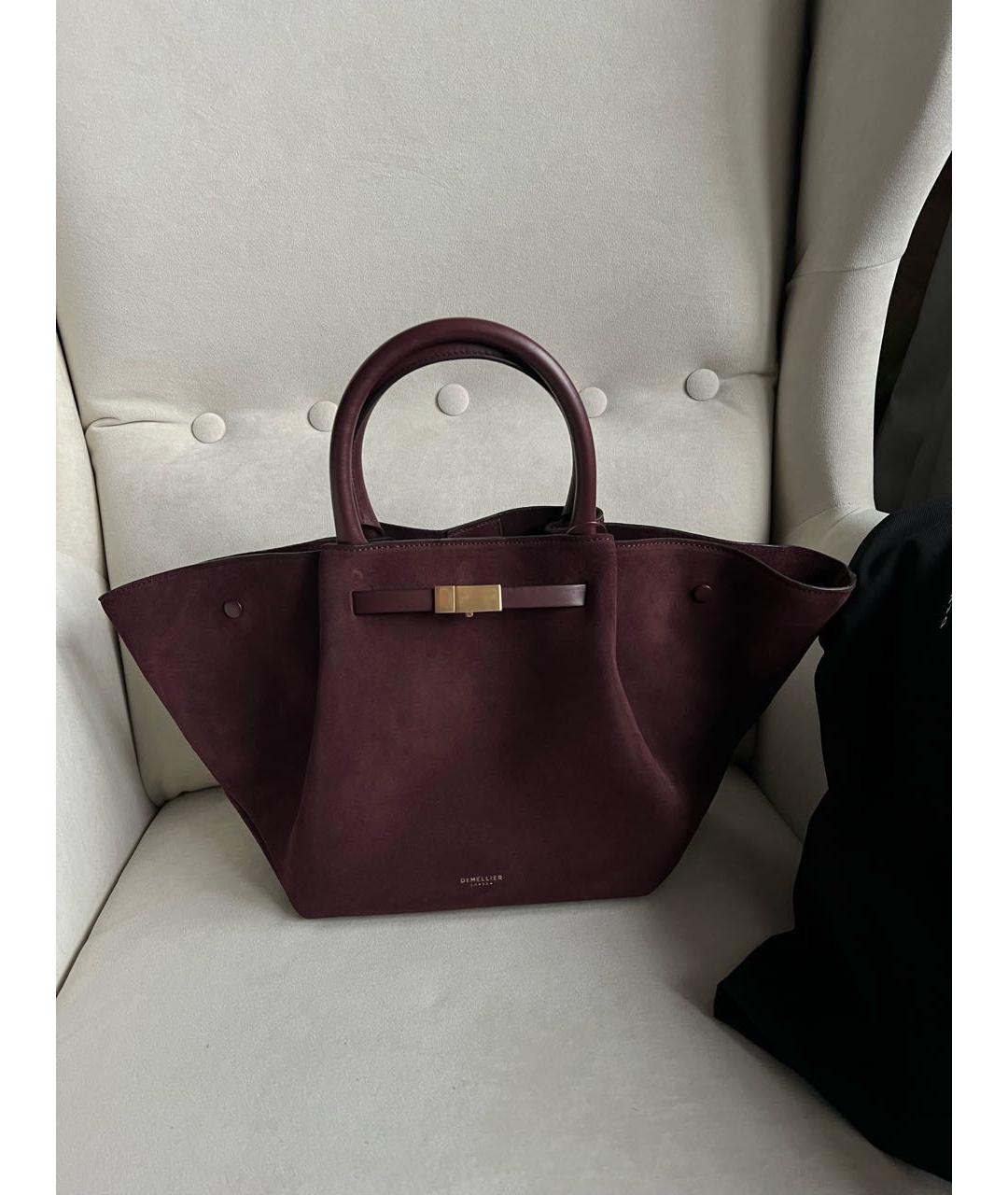 DEMELLIER Бордовая замшевая сумка тоут, фото 5