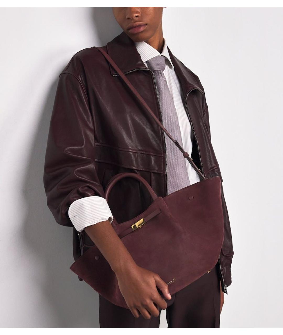 DEMELLIER Бордовая замшевая сумка тоут, фото 3