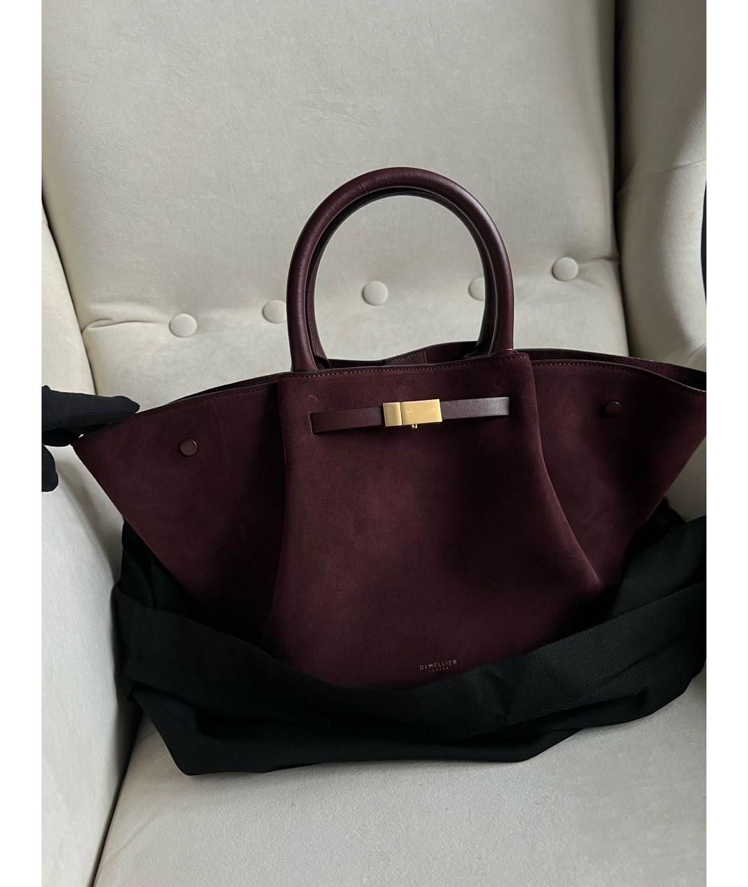DEMELLIER Бордовая замшевая сумка тоут, фото 4