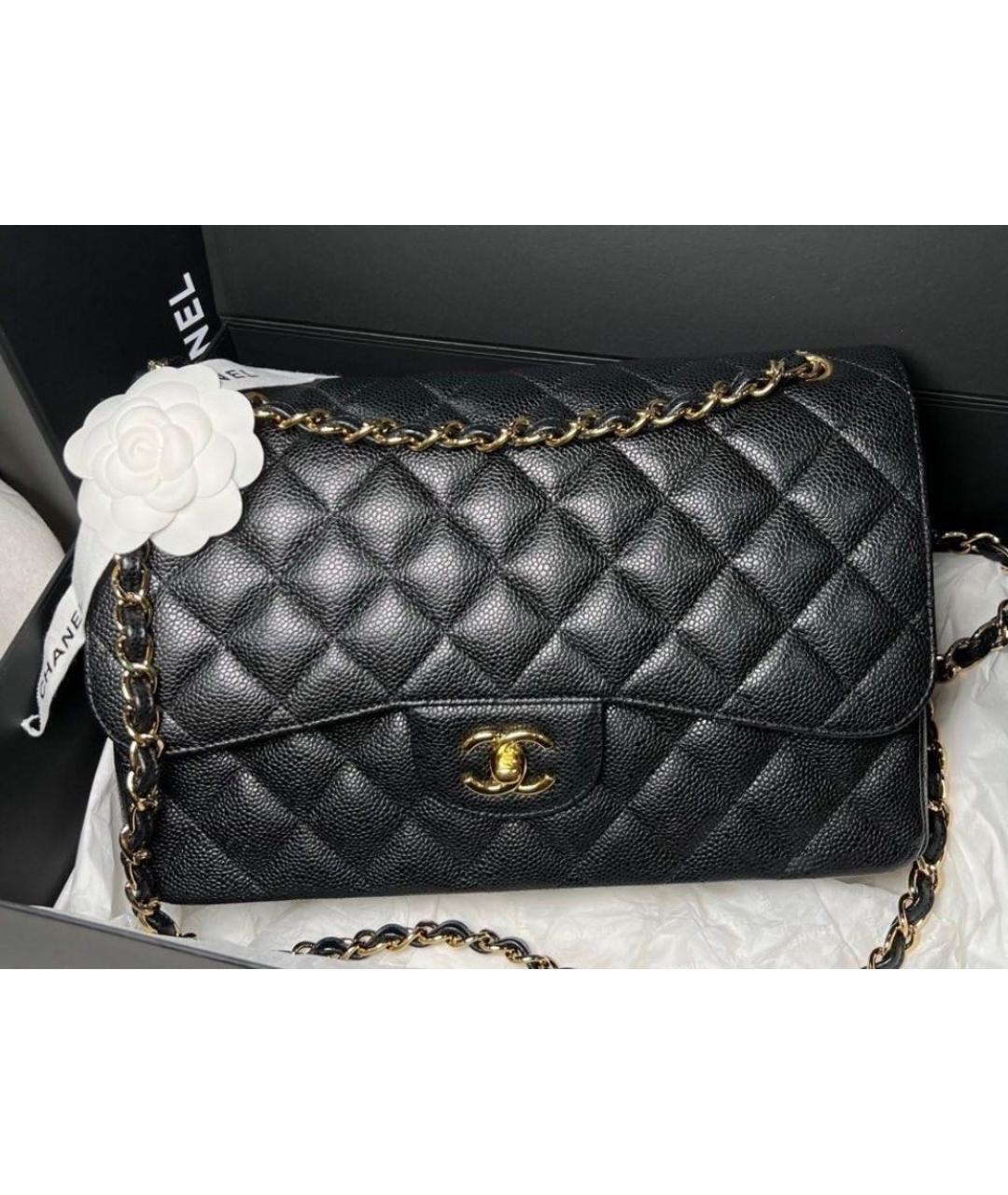 CHANEL Черная кожаная сумка через плечо, фото 2