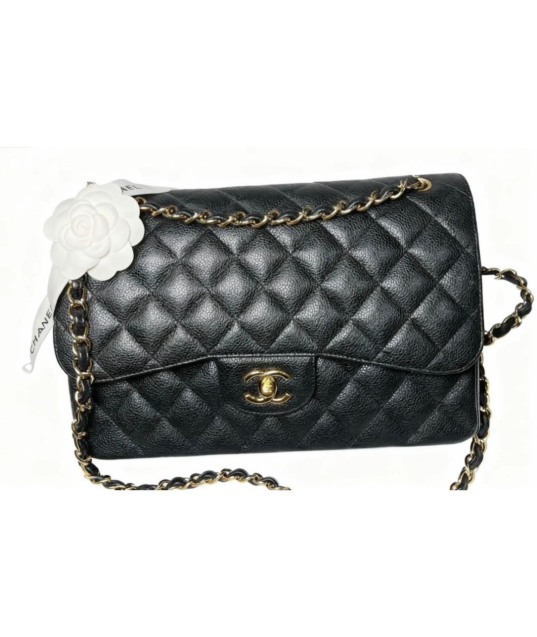 CHANEL Черная кожаная сумка через плечо, фото 7