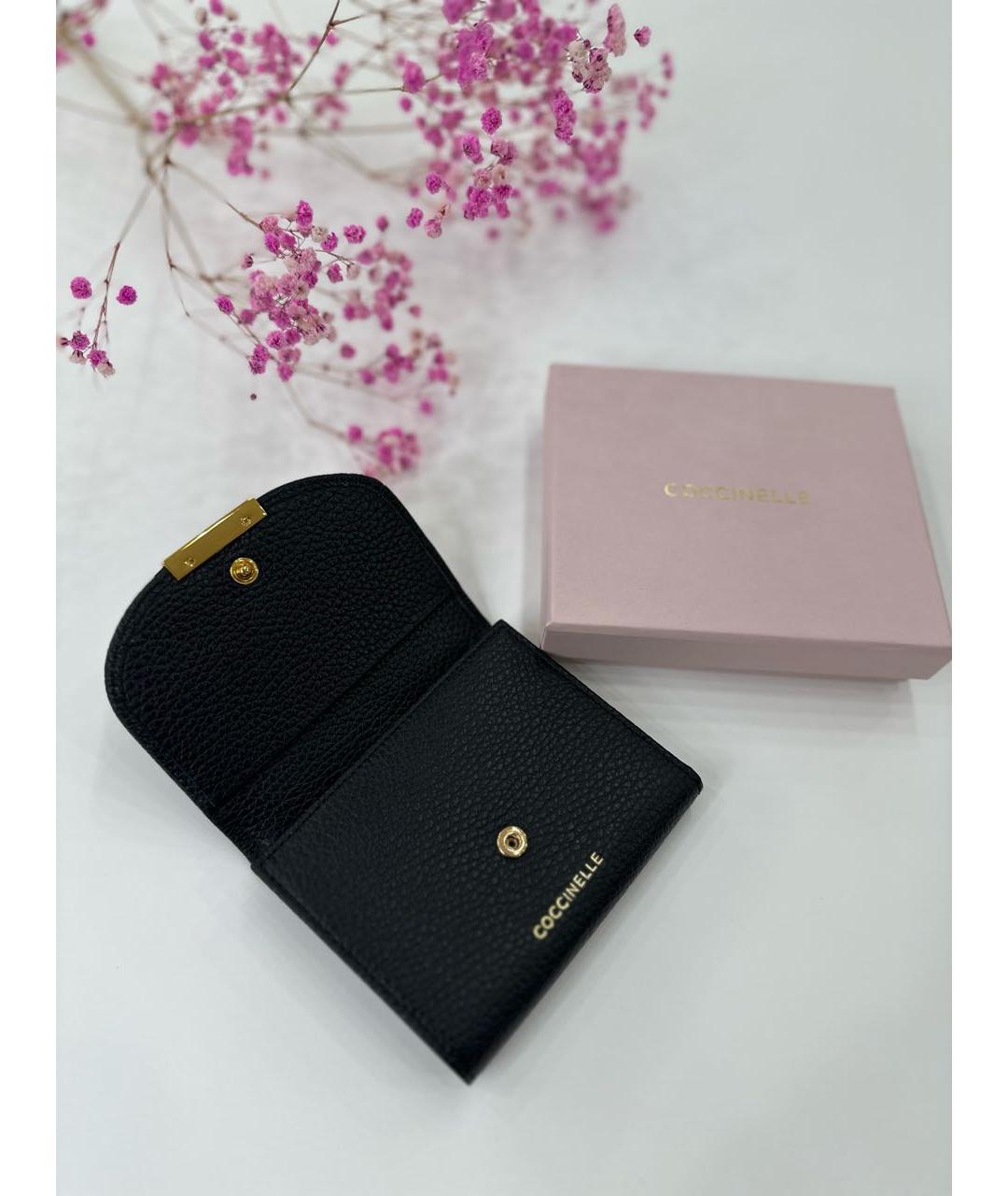 COCCINELLE Черный кожаный кошелек, фото 4