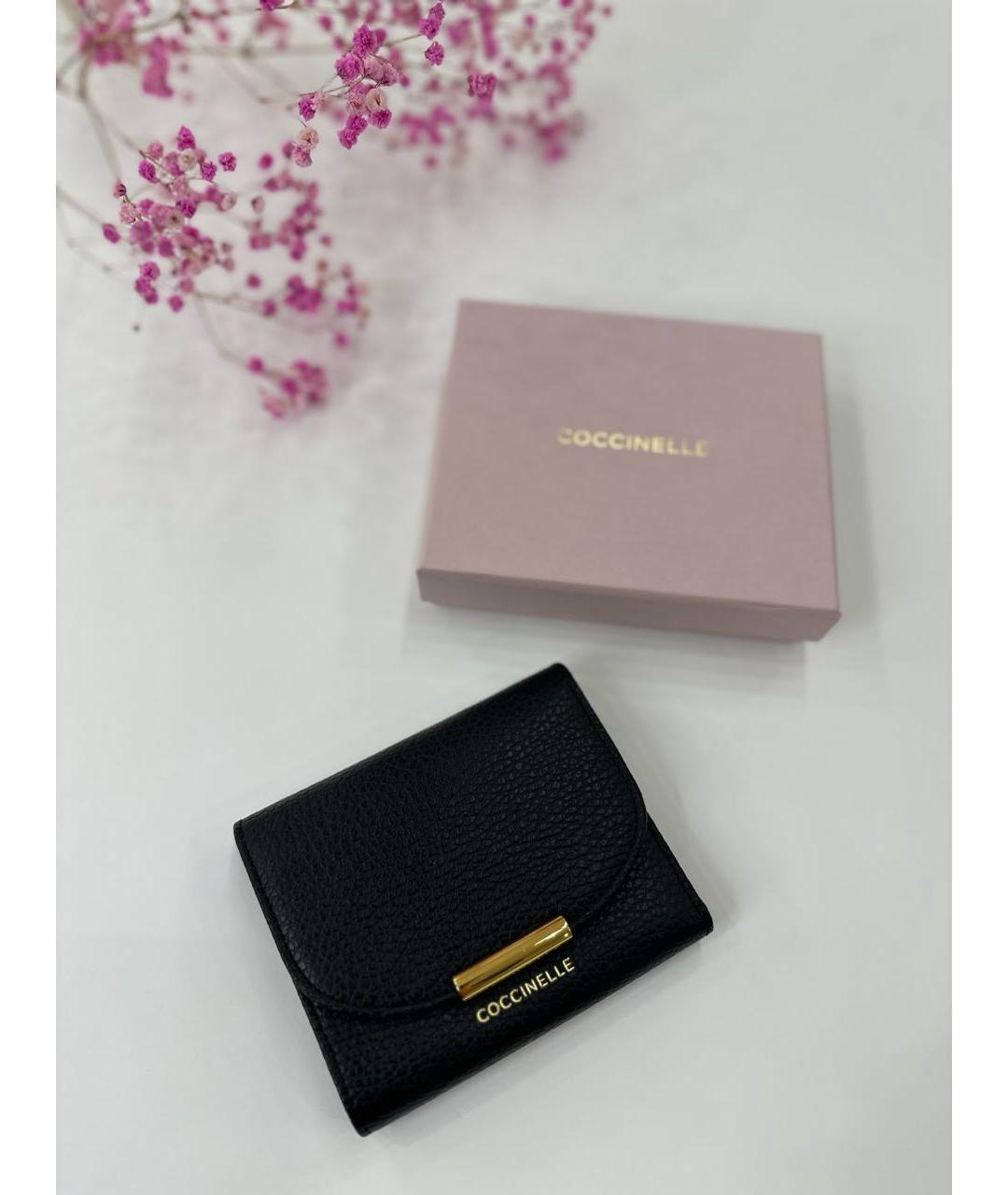COCCINELLE Черный кожаный кошелек, фото 2