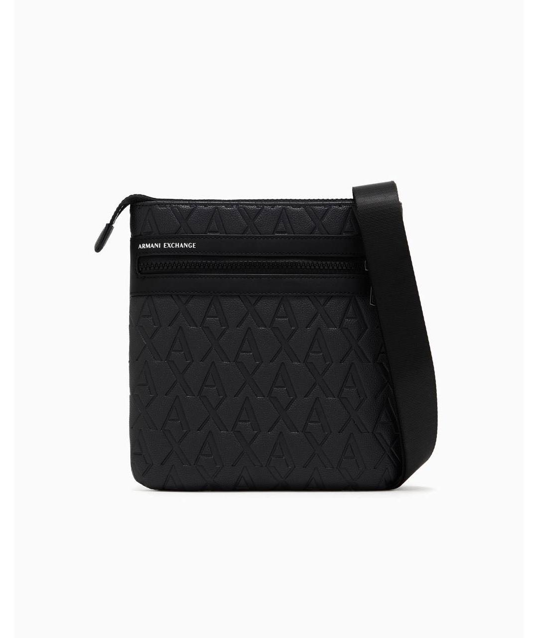 ARMANI EXCHANGE Черная кожаная сумка на плечо, фото 5