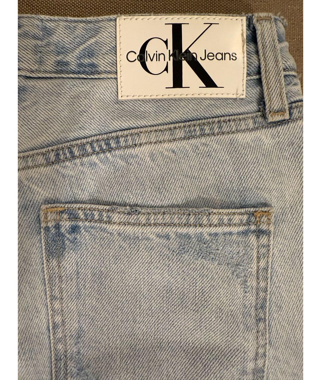 CALVIN KLEIN Голубые хлопковые прямые джинсы, фото 4