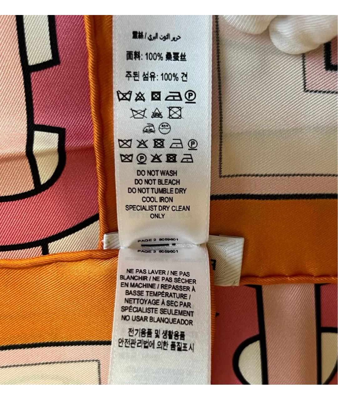 BURBERRY Розовый шелковый платок, фото 4