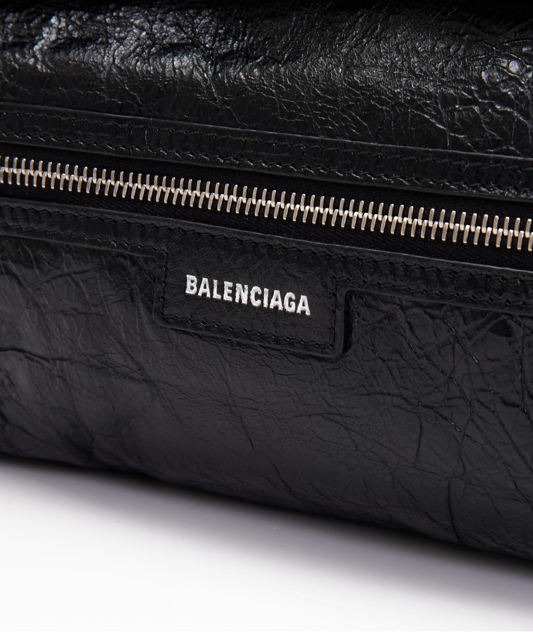 BALENCIAGA Черная кожаная сумка с короткими ручками, фото 4