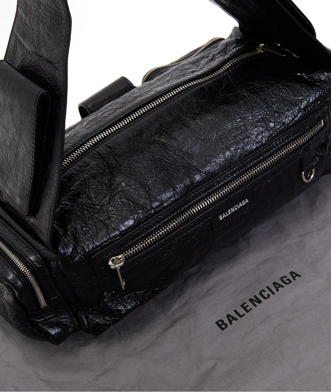 BALENCIAGA Черная кожаная сумка с короткими ручками, фото 6