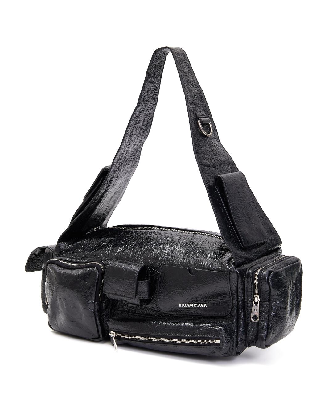 BALENCIAGA Черная кожаная сумка с короткими ручками, фото 2