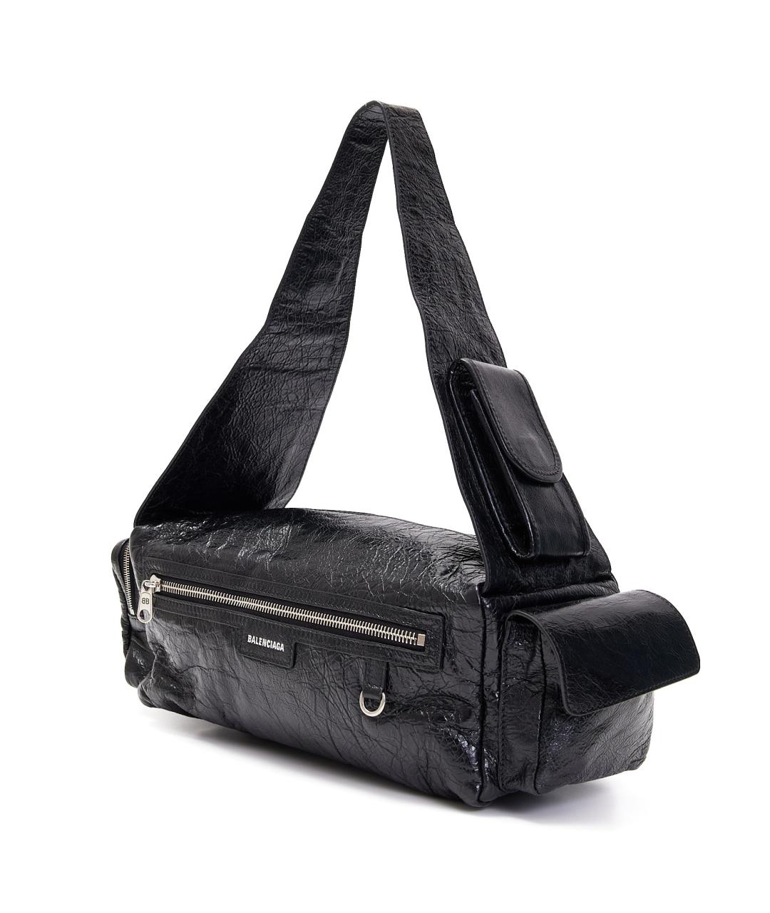 BALENCIAGA Черная кожаная сумка с короткими ручками, фото 3