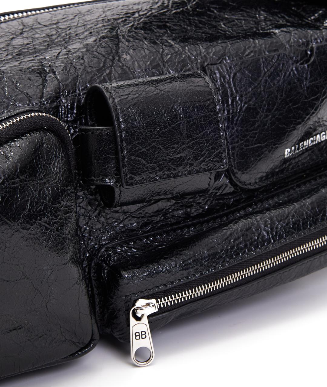 BALENCIAGA Черная кожаная сумка с короткими ручками, фото 5