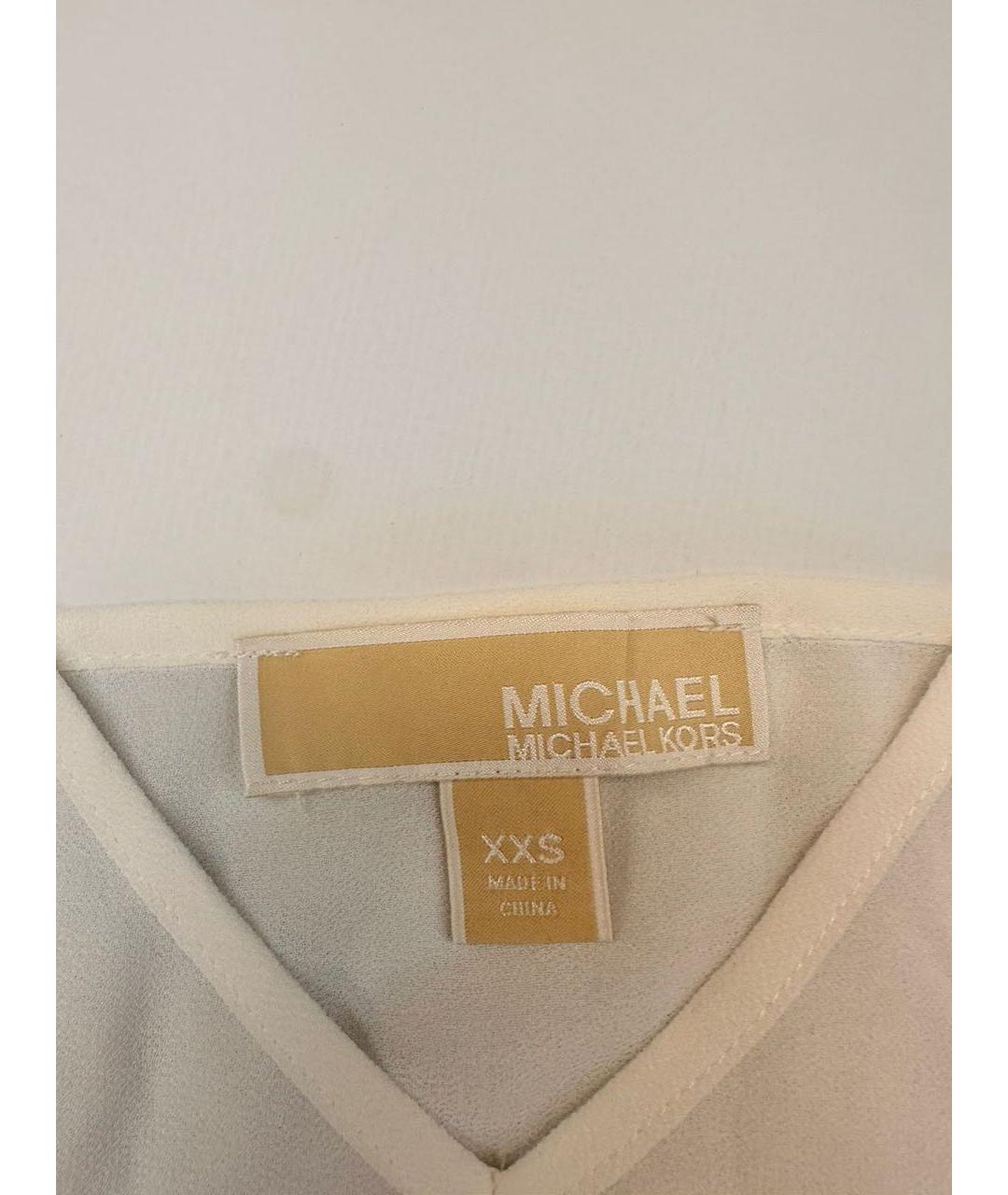MICHAEL MICHAEL KORS Белая шифоновая блузы, фото 6