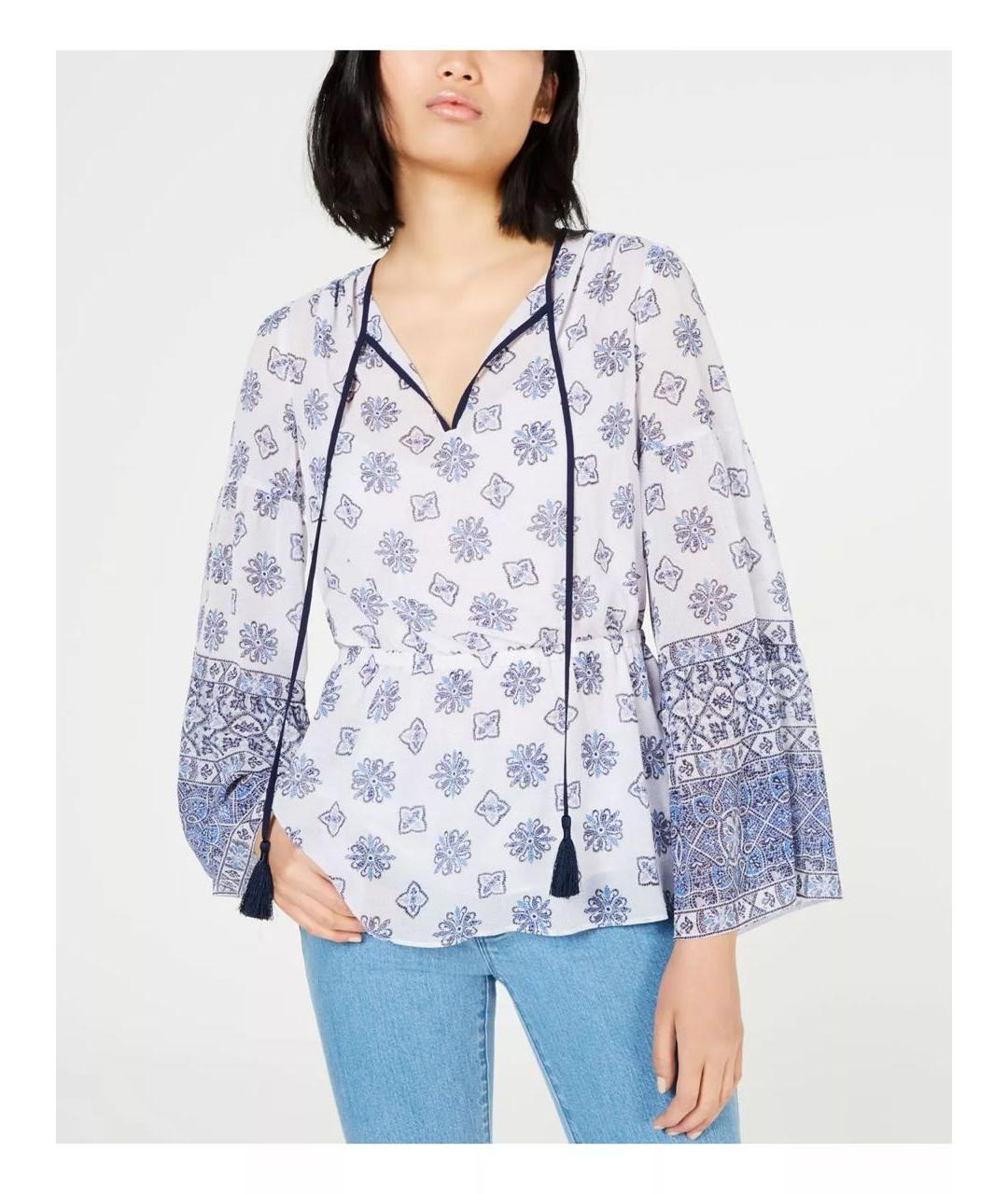 MICHAEL MICHAEL KORS Белая шифоновая блузы, фото 7