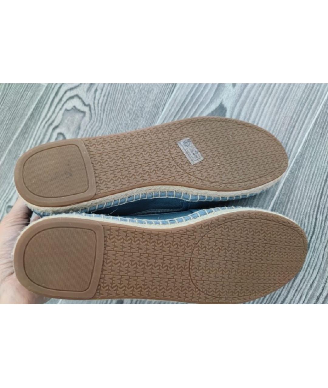 MICHAEL KORS Синие кожаные эспадрильи, фото 9