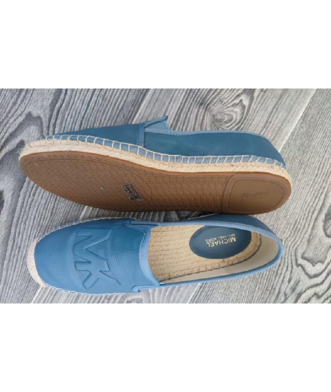 MICHAEL KORS Синие кожаные эспадрильи, фото 5