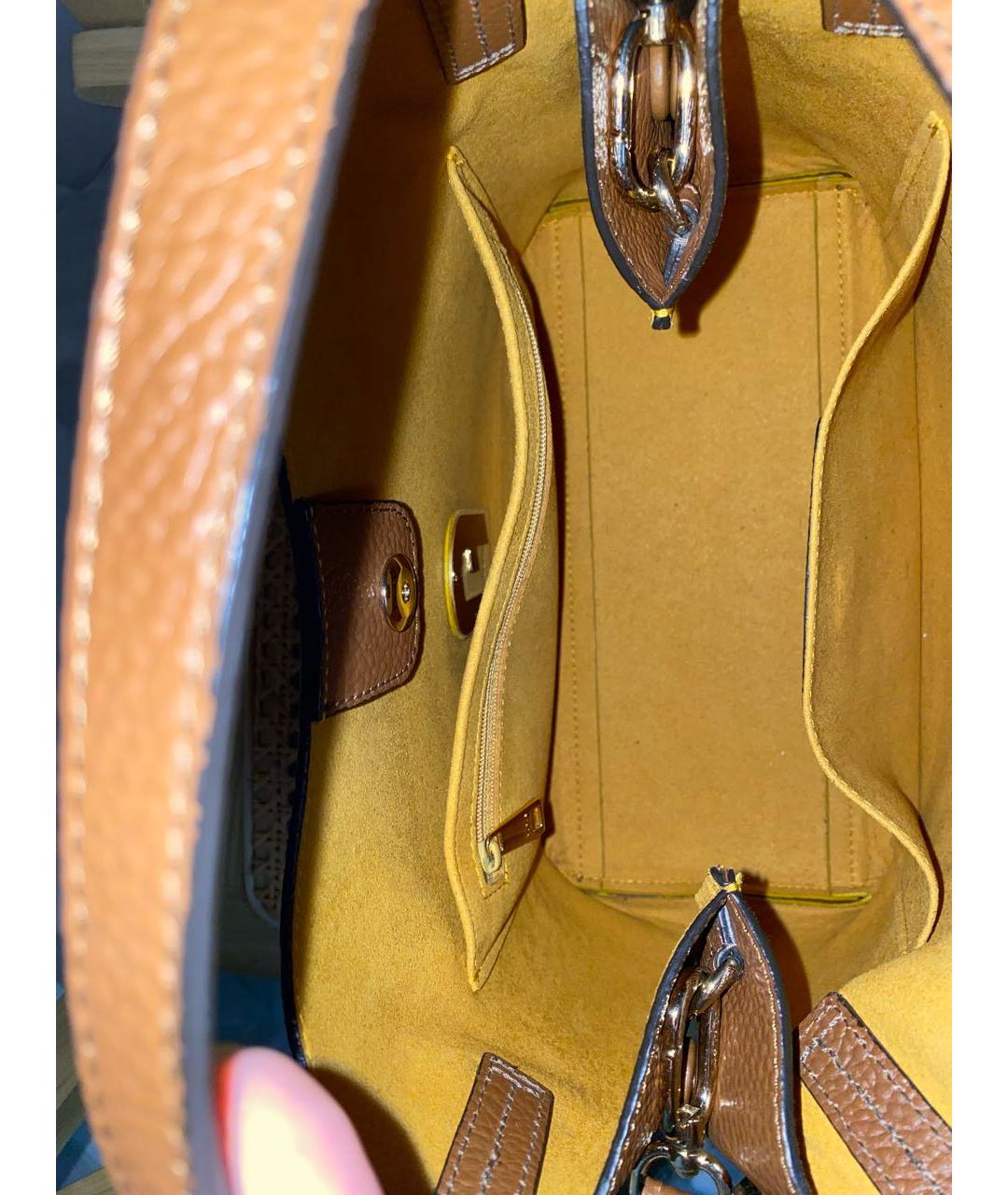 FURLA Коричневая кожаная сумка тоут, фото 6