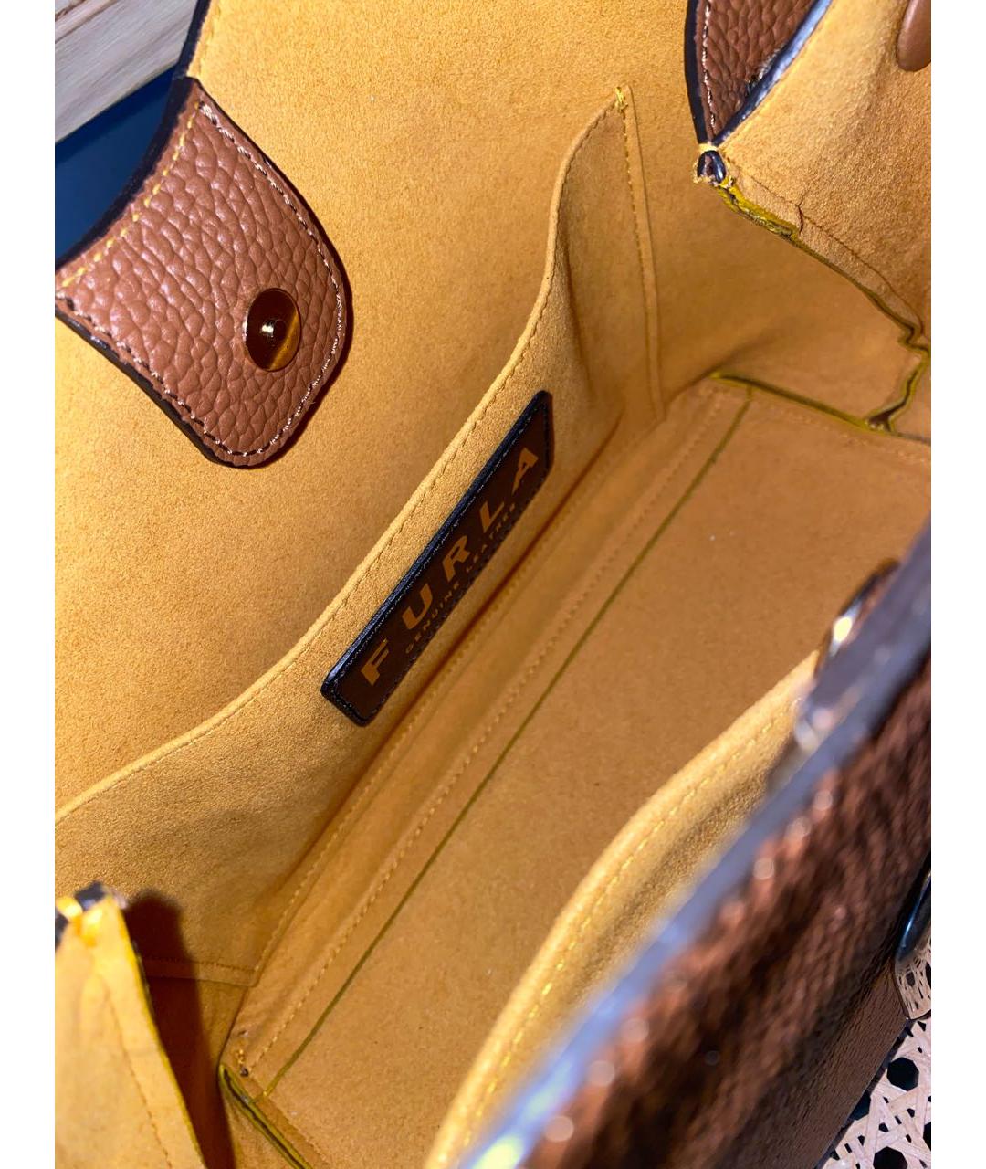 FURLA Коричневая кожаная сумка тоут, фото 4