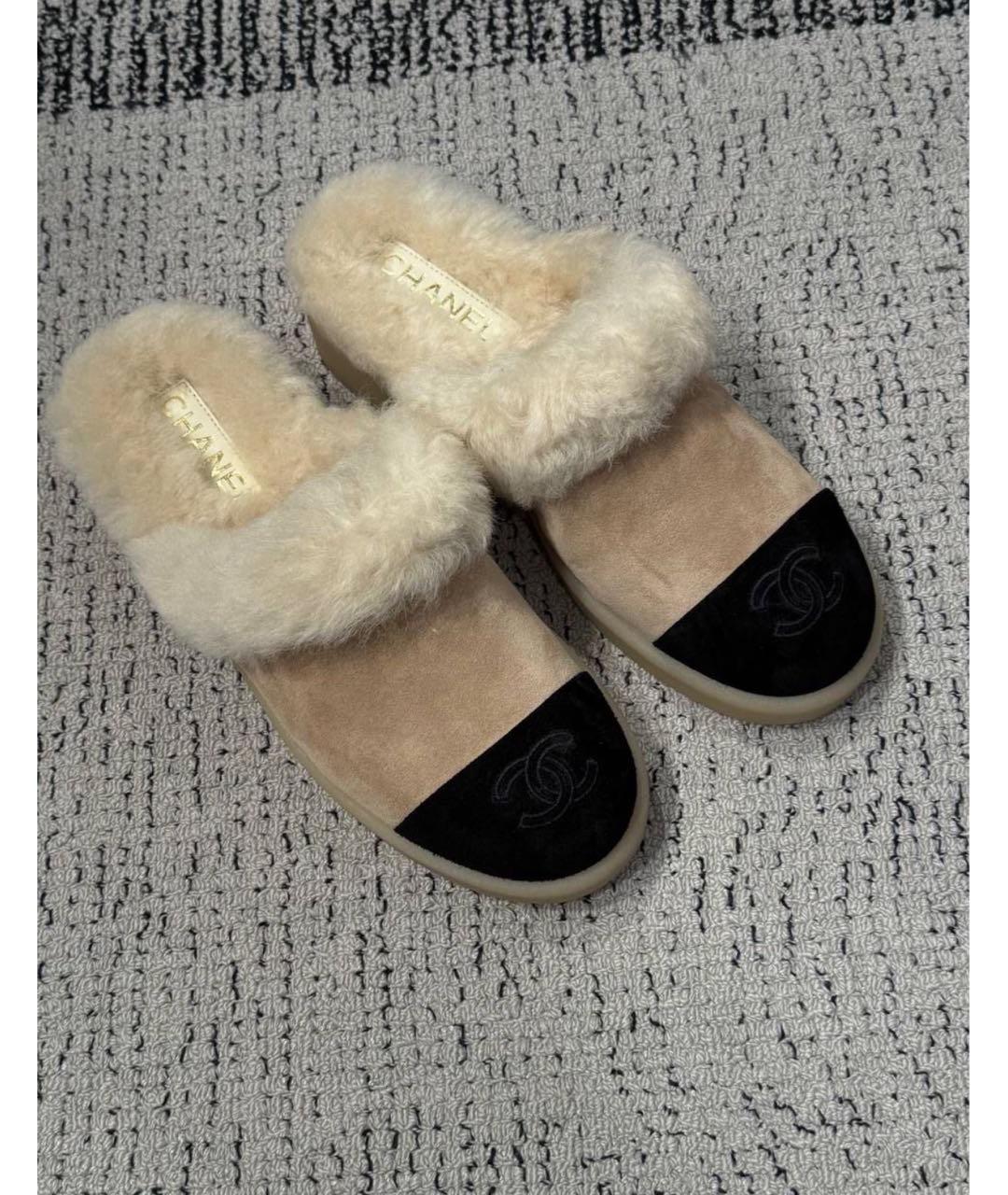CHANEL Бежевые замшевые мюли, фото 5