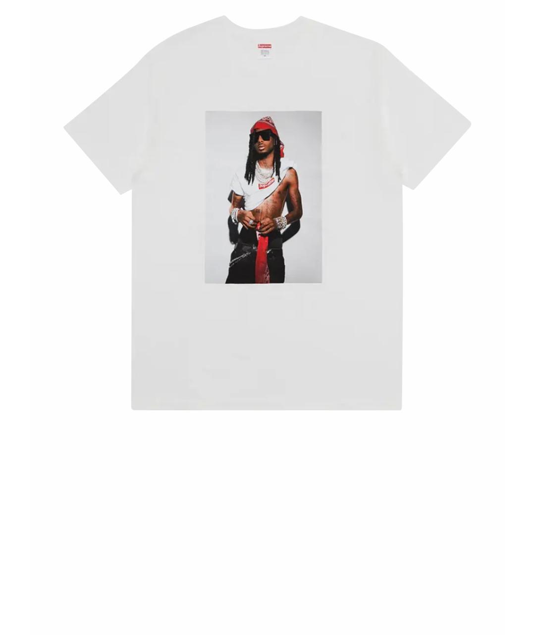 SUPREME Белая хлопковая футболка, фото 1